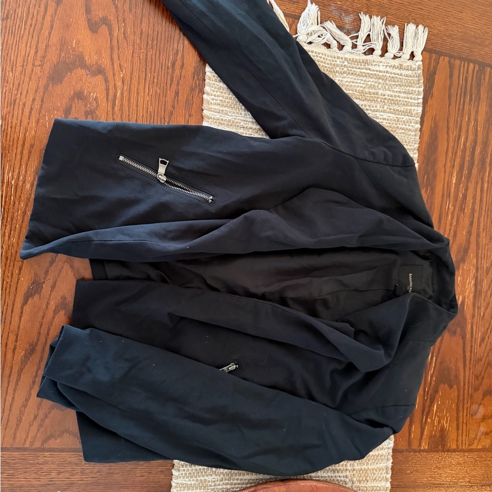 Banana republic Black Blazer with Zipper Pockets
